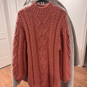 Forever 21 Cable Knit Sweater (Dusty Rose)